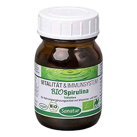 Produktansicht von Sanatur Bio Spirulina Naturland ca. 100 Tabletten