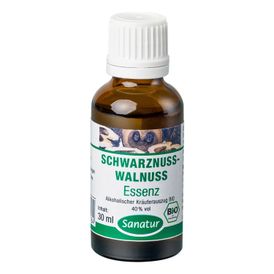 Produktansicht von Sanatur Schwarznuss Walnuss Essenz, BIO Alkoholischer Kräuterauszug (30 ml)